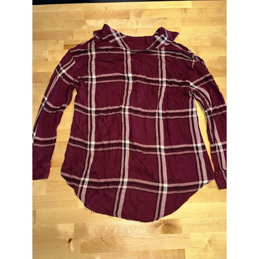Justice Girls Maroon Flannel Size 18/20
